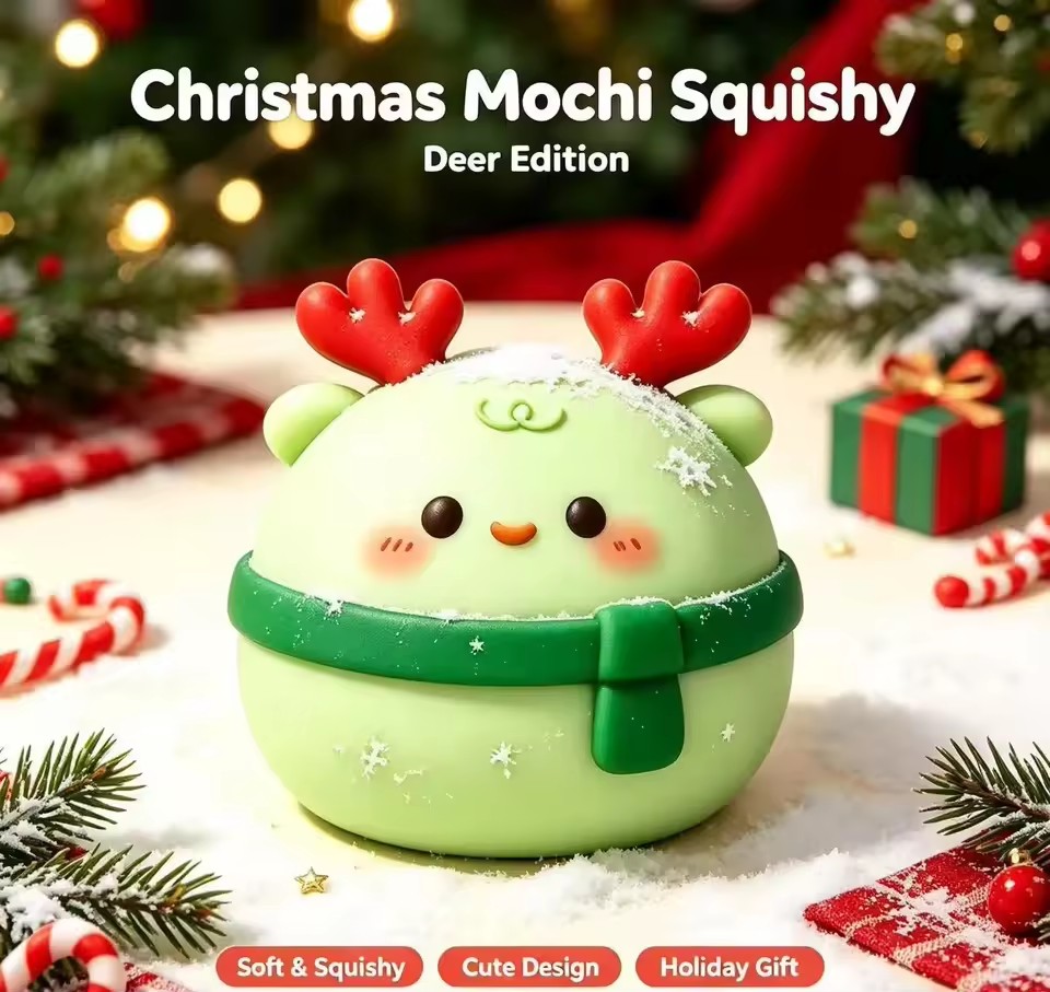 Christmas Mochi Squishy – Soft Holiday Sensory Toy