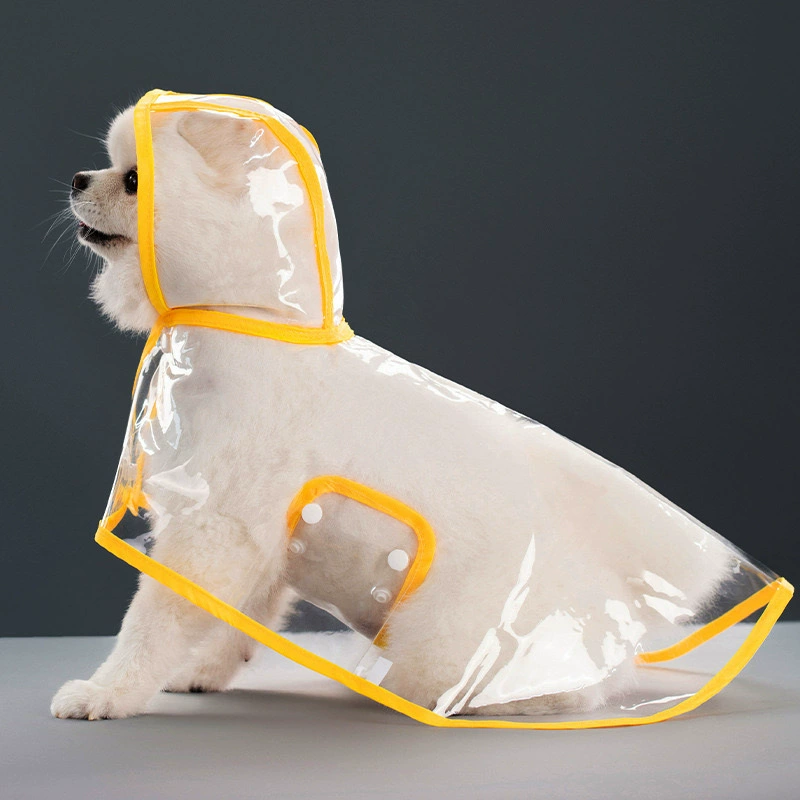 Transparent Hooded Dog Raincoat