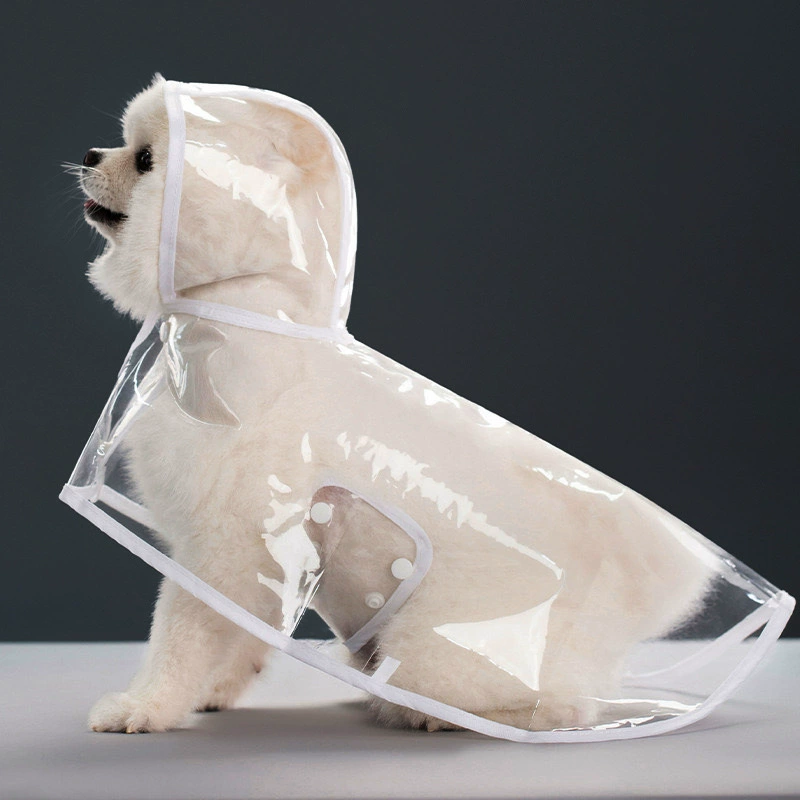 Transparent Hooded Dog Raincoat