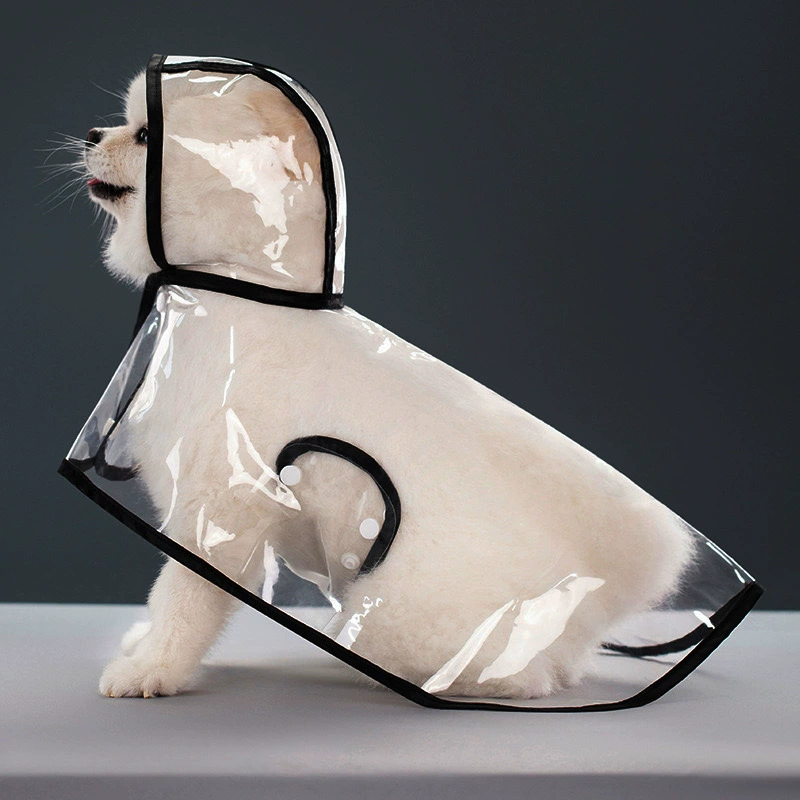 Transparent Hooded Dog Raincoat