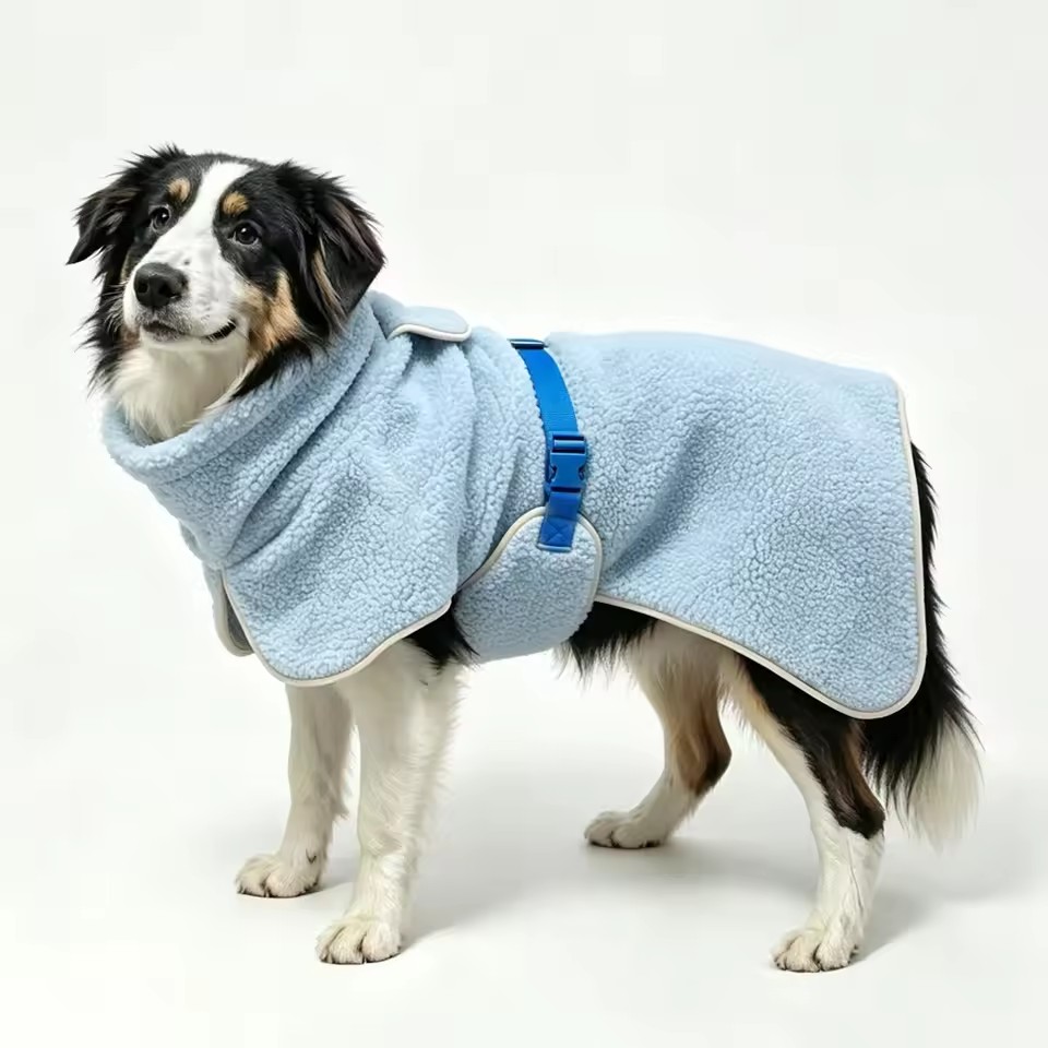 Warm Fleece Dog Snow Jacket – Adjustable Winter Coat for Small to Large Dogs