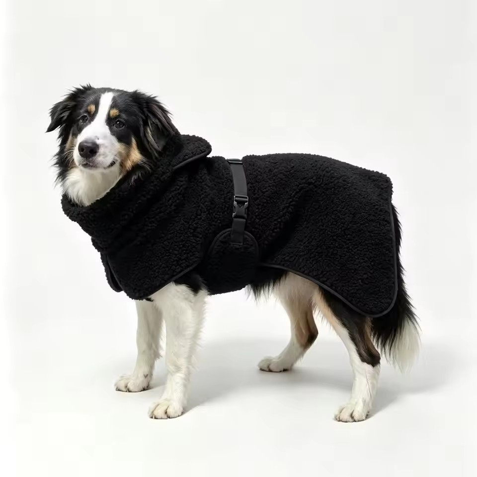 Warm Fleece Dog Snow Jacket – Adjustable Winter Coat for Small to Large Dogs