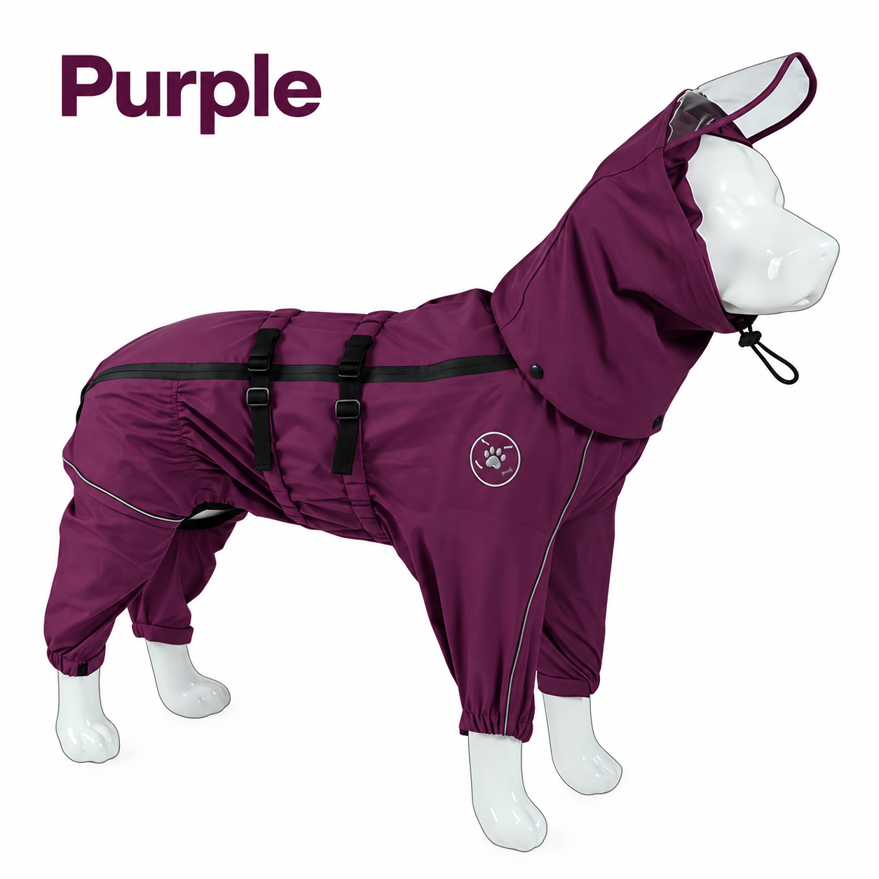 Full-Body Hooded Dog Raincoat – Waterproof Adjustable Pet Jumpsuit for Outdoor Walks - Image 5
